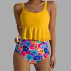 2025 Nuevo Bikini Separado Sexy Chica Caliente Estampado de Tirantes Comercio Exterior Amazon Transfronterizo Traje de Baño de Vacaciones
