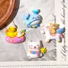 Paraíso Animal Arco-Íris Desenho Animado Cola de Creme Acessórios de Resina DIY Grampos de Cabelo Elásticos de Cabelo Chaveiro Materiais Atacado