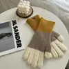 Guantes de Punto de Lana de Color Contrastante Cálidos para Otoño e Invierno, Guantes sin Dedos para Pantalla Táctil