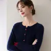 26 nova coleção outono e inverno: cardigã de malha de cashmere com blocos de cor e mangas compridas para mulheres, caimento solto, elegante casaco de tricô de lã