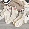 Meias Femininas de Lã para Primavera e Outono com Desenhos de Animais Cartoon, Meia-Calça, Meias Baggy Estilo Japonês Fofo para Meninas, Atacado