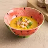 Tazón de Sandía con Cara Sonriente Pintado a Mano de Fábrica Tazón de Arroz Cerámico para el Hogar Tazón de Sopa Color Bajo Esmalte de Hotel Tazón de Desayuno Tazón de Ensalada de Frutas