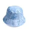 Fábrica de Chapéu de Pescador de Aba Curta de Poliéster Em Estoque Chapéu Bucket Tie-Dye Atacado Chapéu de Sol para Viagem ao Ar Livre para Mulheres Comércio Exterior