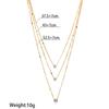 Elegante Collar de Tres Capas Ajustable para Mujer con Colgante de Estrella de Gota de Amor con Pedrería