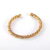 Pulseira de Aço Titânio Europeia e Americana Irregular Trançada Torcida Aberta Bracelete Estilo Moda Feminina Pulseira de Aço Inoxidável Joias Atacado