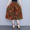 Verão nova moda cropped wide-leg calças mulheres tamanho grande culotes algodão seda mãe usar casual cintura alta calça de dança quadrada