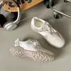 Tênis Rosa Retro Estilo Ballet com Solado Grosso Aumentador de Altura para Treinamento Moral para Mulheres 2025 Novo Verão Versátil Tênis Esportivo Casual Forrest Gump