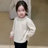 Blusa de manga larga con volantes para niña Maiyoyo, camisa de lunares con volantes estilo coreano, ropa para niños