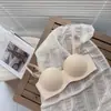 Ropa interior de una pieza Suavizada Belleza Simple para Mujer Sin Costuras Recogimiento de Pecho Pequeño Sujetador Superior para Estudiante Chica sin Aros Sujetador Sexy