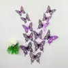 Pegatinas de Pared Autoadhesivas de Mariposa Hueca Tridimensional Creativa 3D Pegatina Decorativa para Fiesta de Celebración Atmósfera del Hogar LK10