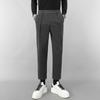 Pantalones de traje pequeños de lana estilo coreano para hombre otoño e invierno engrosados rectos con caída pantalones casuales de lana para hombre pantalones de traje cepillados para hombre