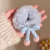 Elástico de Cabelo com Laço de Lã para Crianças, Lindo Elástico de Pelúcia para Rabo de Cavalo, Elástico de Borracha Artesanal DIY, Acessórios de Cabelo para Meninas
