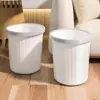 Cubo de Basura Hogareño Sala de Estar Dormitorio Cocina Inodoro Baño Gran Capacidad Oficina Sin Tapa con Anillo de Presión Papelera