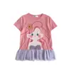 Vestido de Verano Nuevo Estilo para Bebé Niña con Estampado de Dibujos Animados de Color Sólido, Vestido Camiseta Holgado de Moda para Niños Pequeños