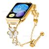 Adecuado para Pulsera Inteligente Xiaomi 8/9/10Pro Pulsera Incrustada de Diamantes Correa de Reloj Trébol de Amor Redmi 4/5/6