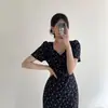 Atualização de Tamanho Vestido Chique Estiloso com Cadarço e Recortes nas Costas para Mulheres, Vestido de Chiffon Floral que Marca a Cintura, Roupas Femininas Estilo Coreano