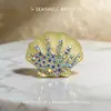 Broche Retro de Estilo Nuevo Europeo y Americano de Estrella de Mar y Concha, Pin de Moda para Chaqueta de Traje de Lujo Ligero para Mujer, Broche Marino