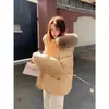 Chaqueta de algodón súper elegante rellena de plumón para mujer, nueva colección invierno 2026, talla grande, corte holgado, con capucha, engrosada, estilo corto, moderno