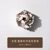 Incensário de cerâmica com peônia esculpida à mão em estilo pintura a tinta, novo suporte de incenso inspirado no Zen Chinês, ornamento de mesa para sala de chá, incensário estilo wabi-sabi