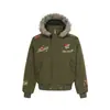 AW602 Moda de rua americana de alta qualidade com design bordado, jaqueta masculina de algodão com capuz, espessa, de caimento solto, para o inverno