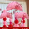 Diseño de Habitación de Boda apto para Bodas Red Lantern Bodas Dormitorio Sala de Estar Decoración con Flores Suministros de Boda Bola de Panal Colgante de Techo