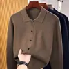 Cárdigan de lana fina para otoño e invierno, tejido base de punto grueso de alta calidad, nuevo estilo para hombres de mediana edad y jóvenes, venta al por mayor