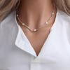 Nuevo Estilo Collar Pequeño de Perlas de Agua Dulce Oro Roto Geométrico Combinable Retro Lujo Ligero Collar de Plata Rota Estilo Popular Coreano Estilo ins