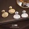 Pendientes Ovalados Cepillados de Doble Capa de Venta Caliente Transfronteriza, Pendientes de Diseño Geométrico Retro de Nicho, Pendientes de Estilo Europeo y Americano