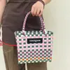 Ins Celebridade da Internet Tailândia Chiang Mai Férias Lazer Bolsa Artesanal Rattan Tecido Bolsa Feminina Cesta de Vegetais Bolsa de Mão