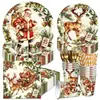 Set de Vajilla de Papel para Fiesta Navideña de Papá Noel y Renos Platos de Papel Vasos de Papel Servilletas de Papel Suministros de Decoración para Fiestas Festivas