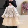 Vestido sin mangas para niña, vestido de cumpleaños de otoño para niños, vestido de pastel de tutú con lentejuelas, dulce vestido de princesa de tul