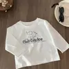 Camiseta de Manga Larga para Niños 2026 Otoño Nuevo Estilo Unisex Dibujos Animados Letra Top Para Niños Pequeños Elegante Casual Camiseta Base