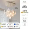 Candelabro de vidrio esmerilado, lámpara de entrada de pasillo de lujo francés, lámpara de mesita de noche italiana color crema para dormitorio, lámpara pequeña para al lado del sofá