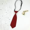Gravata Pequena Cor Sólida Caseira Ultracurta para Mulheres, Estilo Preguiçoso, Não Precisa Amarrar, Estilo Colegial Japonês Fofo, Marrom Retrô para Meninos do Jardim de Infância