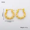 Pendientes Populares Europeos y Americanos de Acero Inoxidable para Mujer, Lujo Accesible Pendientes Elegantes Retro Transfronterizos U Joyería de Acero de Titanio de Gama Alta
