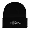 Gorro de Punto Bordado de Serpiente Transfronterizo Europeo y Americano Otoño e Invierno Cálido Suéter Gorro de Lana Gorro para Clima Frío