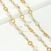 Cobre Color Dorado de 18K Conservación del Color Multiestilo Perla Cristal Cadena Hecha a Mano DIY Collar Pulsera Accesorios de Joyería