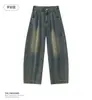 Comercio Exterior Calle Principal Americana Pantalones Vaqueros de Pierna Ancha Guadaña para Hombres y Mujeres Retro Lavados Adelgazantes Desgastados Modernos Versátiles Casuales Pantalones Largos