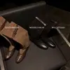 Botas de montar para mujer con patchwork de piel de vaca de capa superior, botas altas largas, nuevo modelo de invierno, punta redonda, sin cordones, tacón bajo, botas para mujer hasta la rodilla