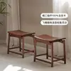 Taburete de Lingote de Madera de Olmo, Taburete Cuadrado de Madera Maciza, Taburete Simple de Tronco en Forma de Sillín para Cambiar Zapatos en la Sala de Estar, Taburete de Lingote para Dormitorio, Taburete Bajo para el Hogar