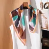 Pañuelo Cuadrado Artístico y Fresco de 70 cm para Mujer, Pañuelo de Seda Floral, Estilo Delgado de Verano, Adecuado para Combinar con Vestidos y Blusas, Pañuelo Decorativo Pequeño para el Cuello