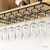 Estante para Copas de Vino sin Taladro Soporte para Copas de Vino Soporte para Copas de Vino Colgador de Copas Colgando Boca Abajo Estante de Vino para el Hogar Decoración