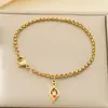 Moderna y Dulce Multi-Estilo Corazón Hueco Forma de Corazón Cadena de Perlas para Padres e Hijos de Cintura Alta Día de la Madre Acero Inoxidable Pulsera para Mamá