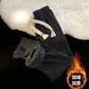 Calça versátil de veludo cotelê estilo retrô americano para homens, outono e inverno, forrada com fleece, espessada, perna reta, corte solto, calça esportiva casual