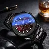 Reloj para hombre de esfera grande Cross nuevo sensación de alta gama cristal con luz azul luminoso cuarzo reloj de alta apariencia valor pulsera al por mayor