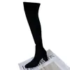 Botas Altas de Primavera y Otoño 2026 Estilo Nuevo Tacones Altos Gruesos Botas Adelgazantes Botas Largas Hasta la Rodilla Zapatos de Punta Cuadrada Botas Elásticas para Mujer