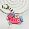 Llavero de Acrílico de Pony de Dibujos Animados con Palabras de Bendición 'Éxito Instantáneo' - Colgante para Bolsa de Buena Suerte del Año del Caballo Pequeño Regalo