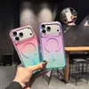 Adecuado para funda de teléfono Apple 18 Pro, funda magnética transparente estilo dopamina para iPhone 17, degradado bicolor 18 PM