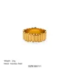 Comercio Transfronterizo Dazan Joyería de Acero Inoxidable Europeo y Americano Chapado al Vacío 18K Anillo Liso Anillo de Rayas Verticales Anillo Estilo Deportivo