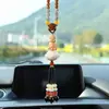 Pendente de Carro em Buxo Lótus Branco Presente Ornamento de Suspensão de Carro de Alta Qualidade Decoração de Interior de Carro Decoração de Guanyin Buda Venda Direta da Fábrica